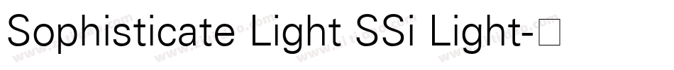 Sophisticate Light SSi Light字体转换
